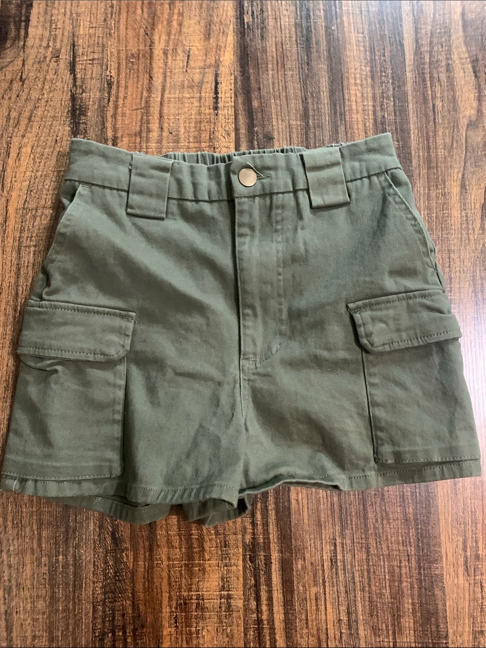 Fashion Nova Military Green Cargo Shorts with Flap Pockets